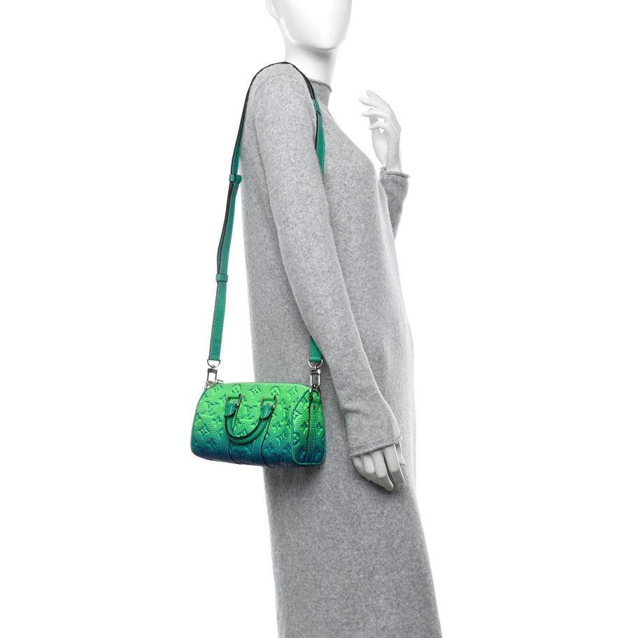 Louis Vuitton Taurillon Illusion Keepall XS Bleu Vert Image 2