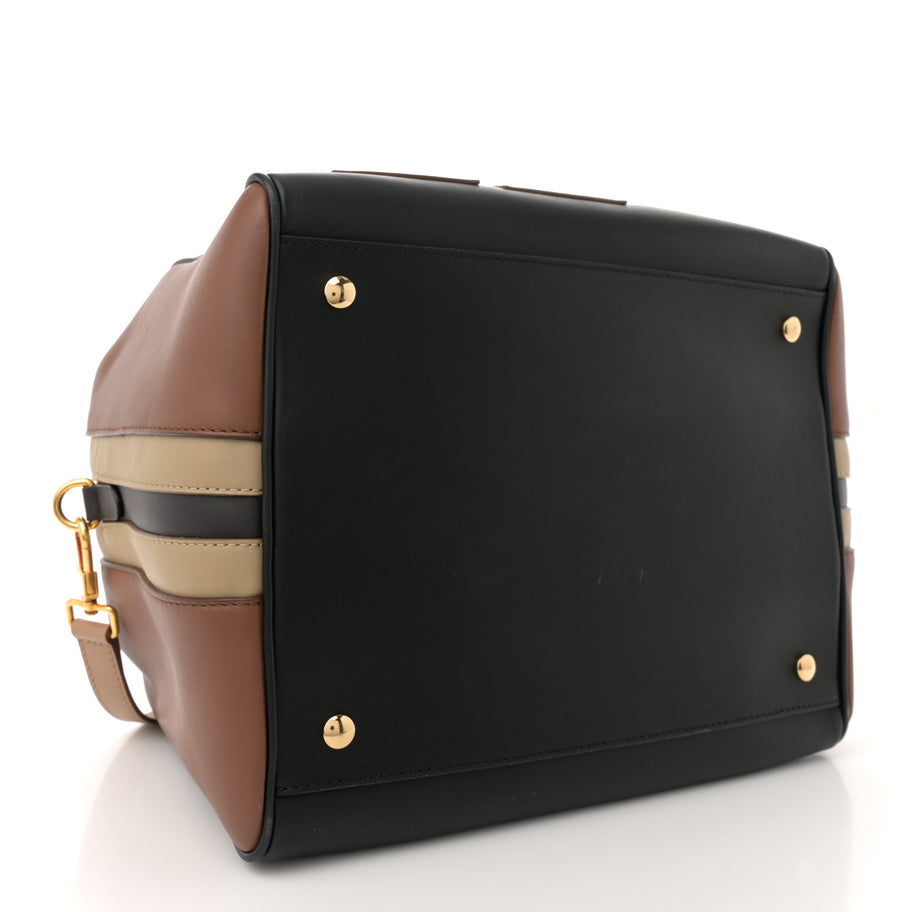 Burberry Smooth Calfskin Paneled Medium Cube Bowling Bag Black Image 4