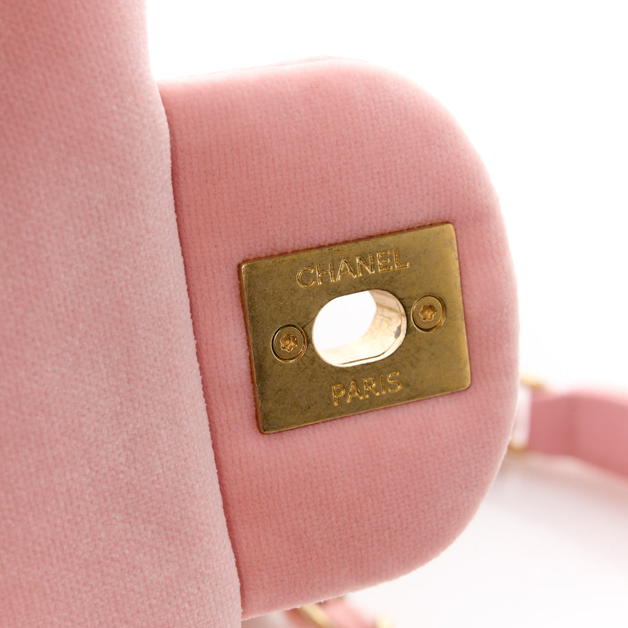 Chanel Velour Quilted Mini Double Frame Flap Rose Image 7