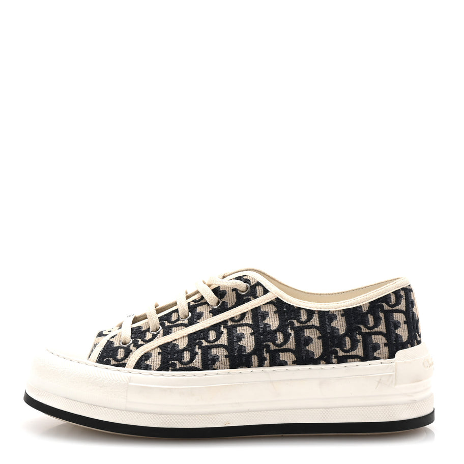 Christian Dior Canvas Oblique Walk'N'Dior Low Top Sneakers 41 Deep Blue Image 1