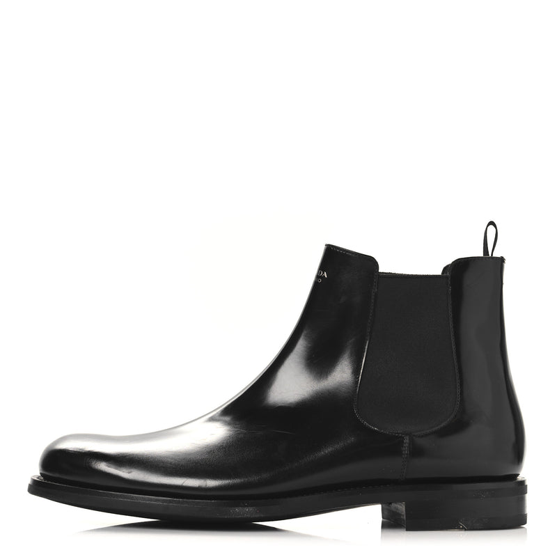  Prada Spazzolato Mens Chelsea Boots 12 Black
