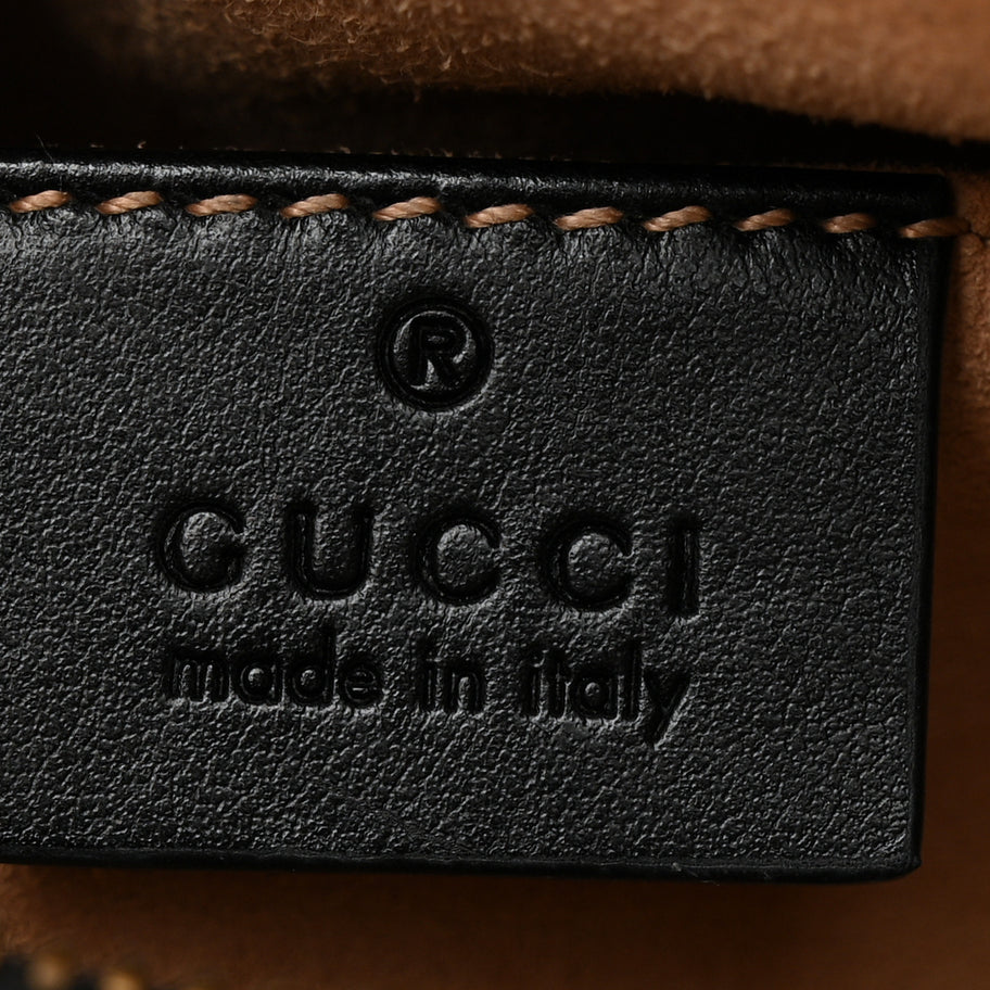 Gucci Calfskin Matelasse Mini GG Marmont Chain Shoulder Bag Black Image 6