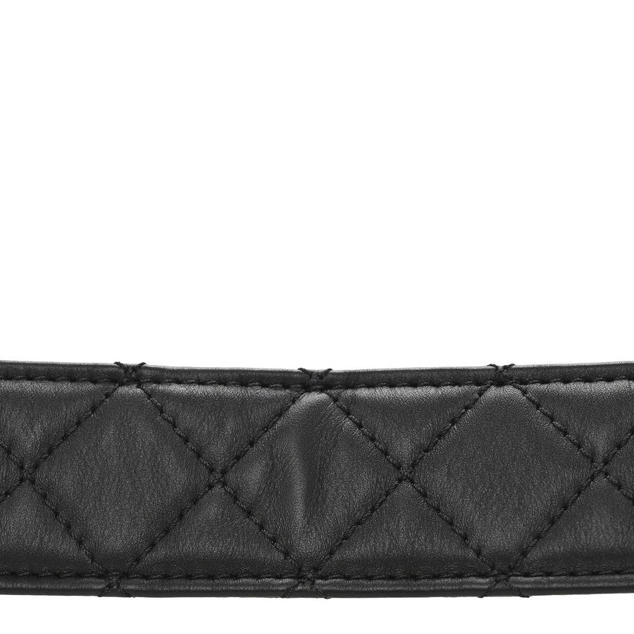 Chanel Calfskin Quilted CC Chain Belt 80 32 Black Image 6