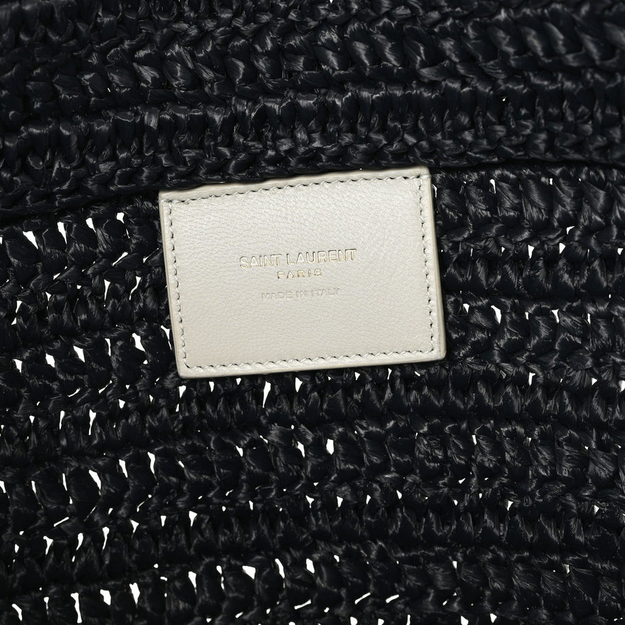 Saint Laurent Raffia Rive Gauche Tote Black Image 6