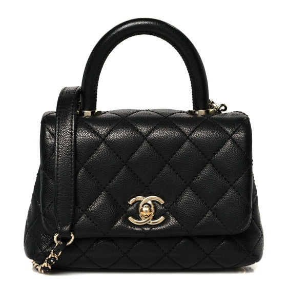  Chanel Caviar Quilted Extra Mini Coco Handle Flap Black