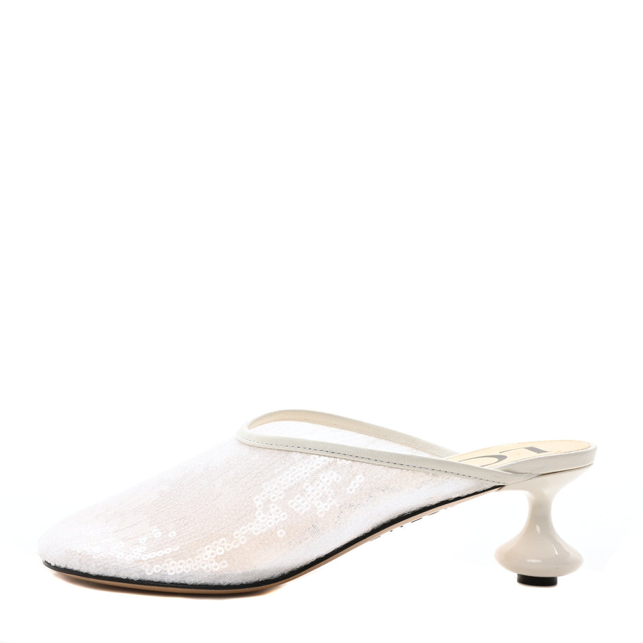 Loewe Sequin Toy Mule Pumps 35 Transparent White Image 1