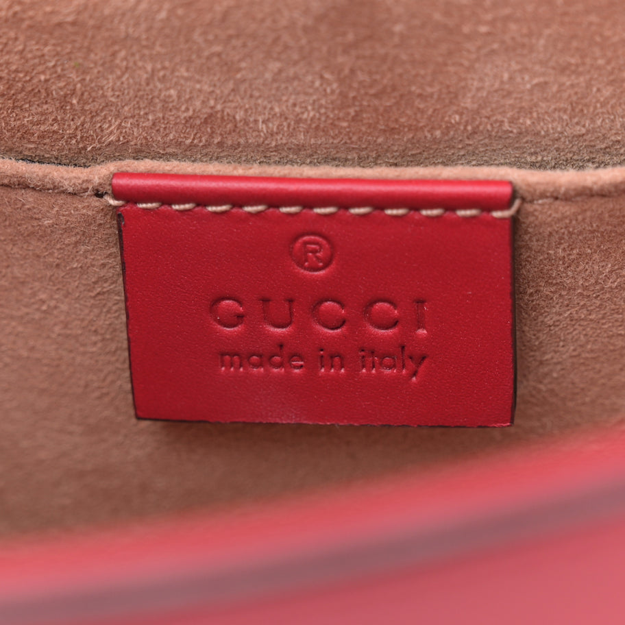 Gucci Calfskin Mini Sylvie Chain Shoulder Bag Hibiscus Red Image 6