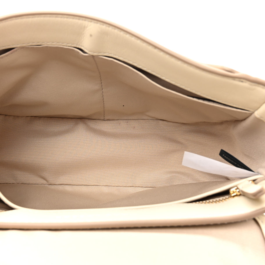Marc Jacobs Calfskin Large The Covered J Marc Saddle Cloud White Image 5