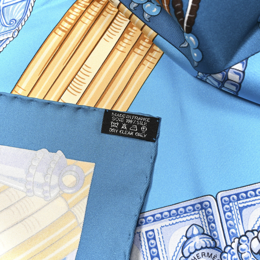 Hermes Silk Ceintures et Liens Scarf 90 Blue Orange Image 3