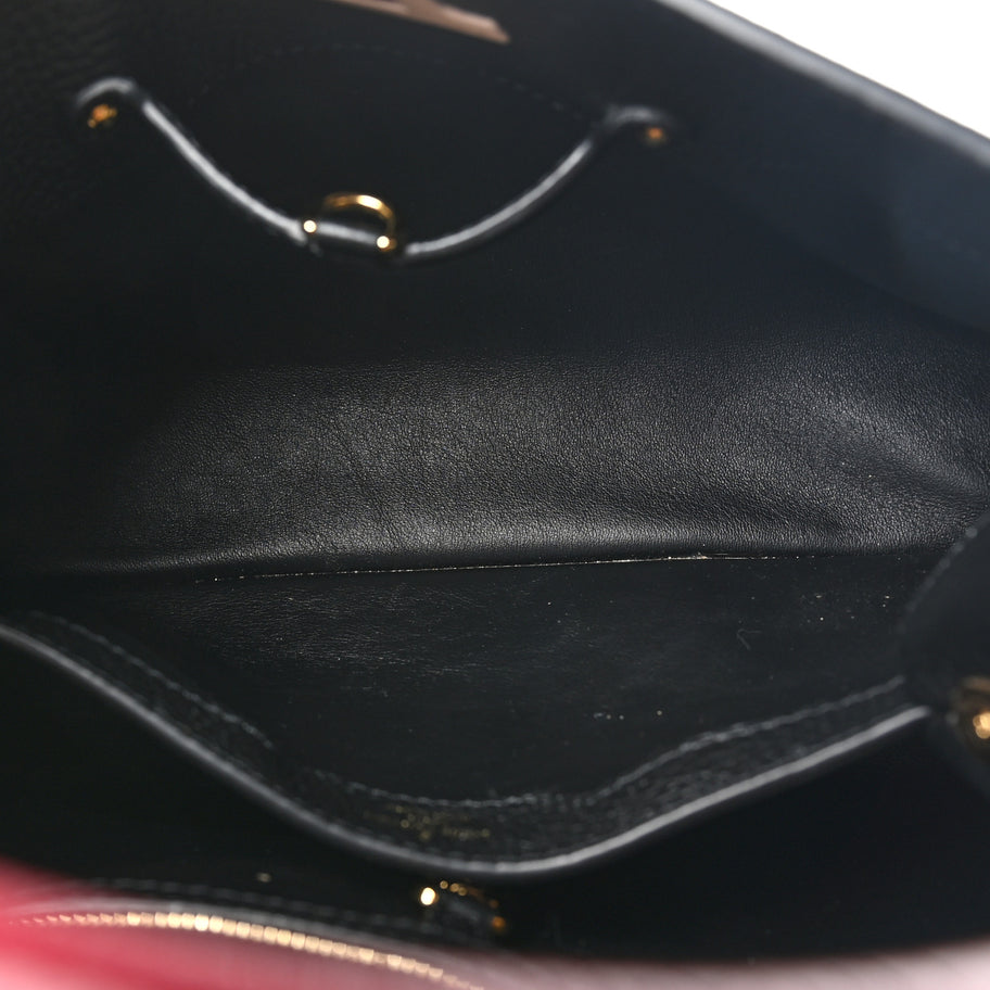 Louis Vuitton Taurillon Capucines MM Arizona Black Arizona Beige Ruby Red Image 5