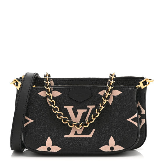  Louis Vuitton Empreinte Monogram Giant Multi Pochette Accessories Black Beige