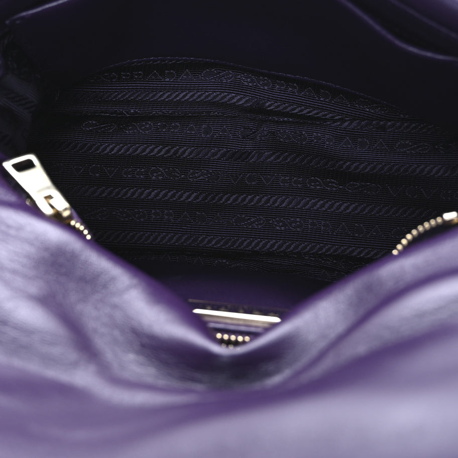 Prada Nappa Re-Nylon Triangle Quilted Patchwork System Flap Shoulder Bag Viola Image 5