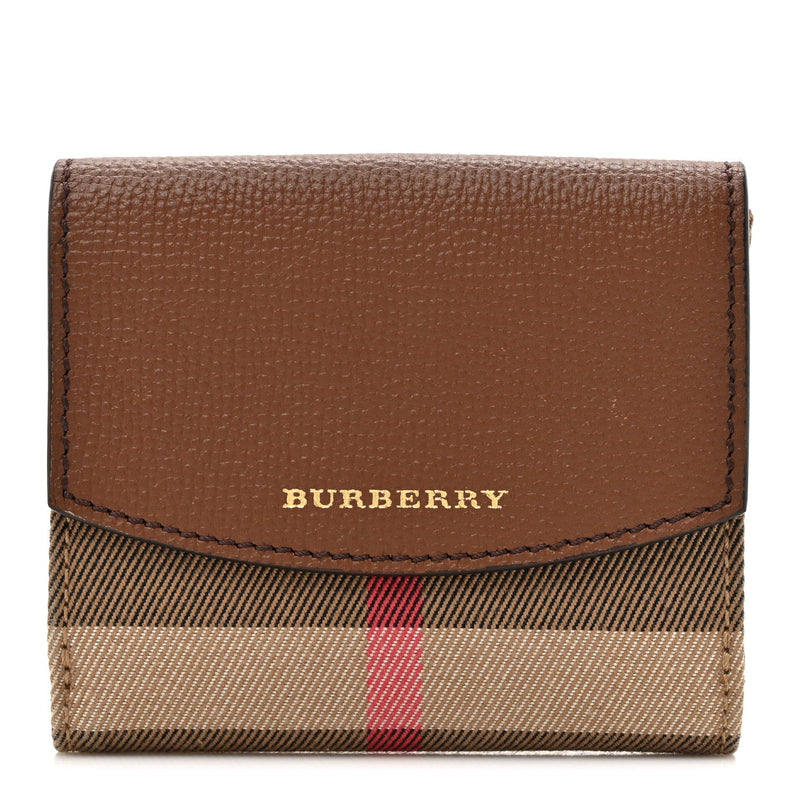  Burberry House Check Luna French Wallet Brown
