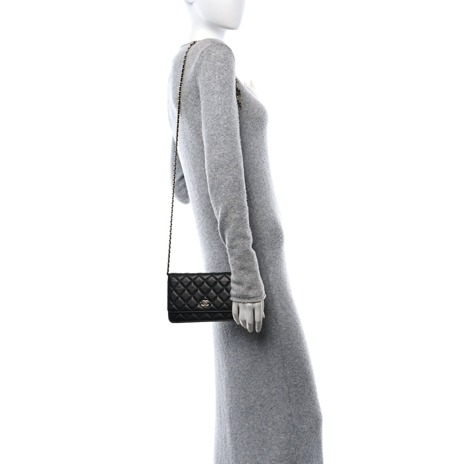 Chanel Caviar Quilted Miss Coco Wallet On Chain WOC Black Image 3