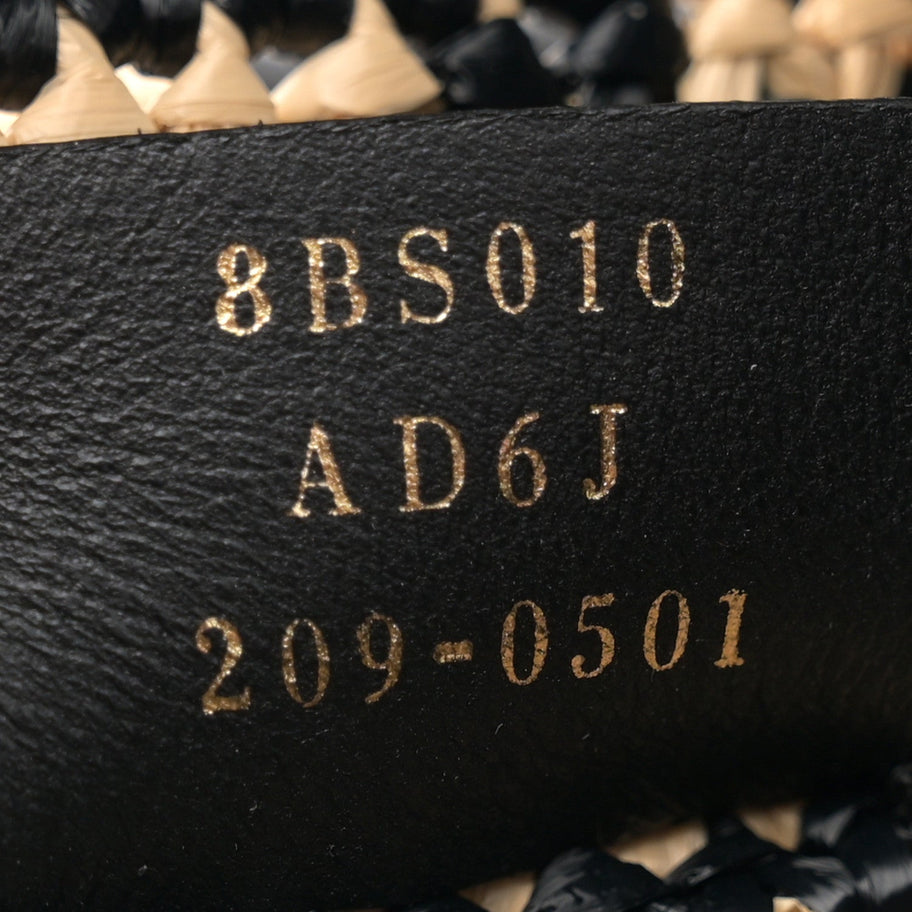 Fendi Raffia Vitello Seta F is FF Woven Mini Mon Tresor Bucket Bag Black Natural Image 7