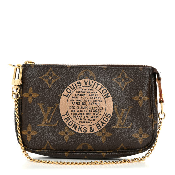  Louis Vuitton Monogram Complice Trunks and Bags Mini Pochette Accessories Beige