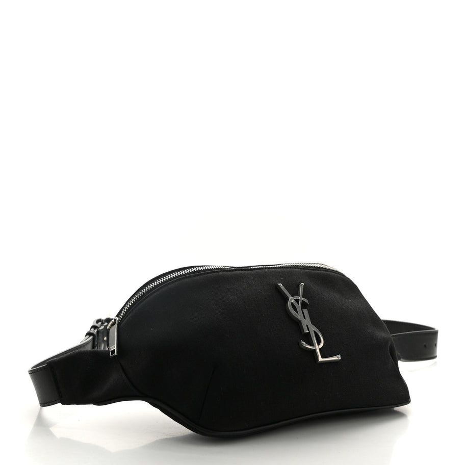 Saint Laurent Canvas Monogram Belt Bag Black Image 4