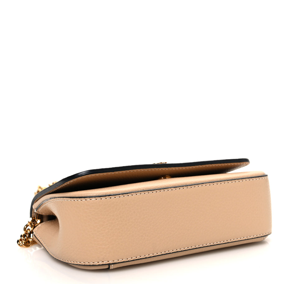 Versace Grained Calfskin Virtus Mini Chain Bag Beige Image 4