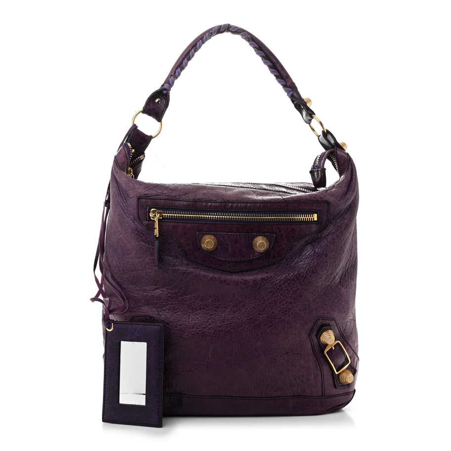 Balenciaga Agneau Giant 21 Gold Hardware Day Hobo Raisin Image 3