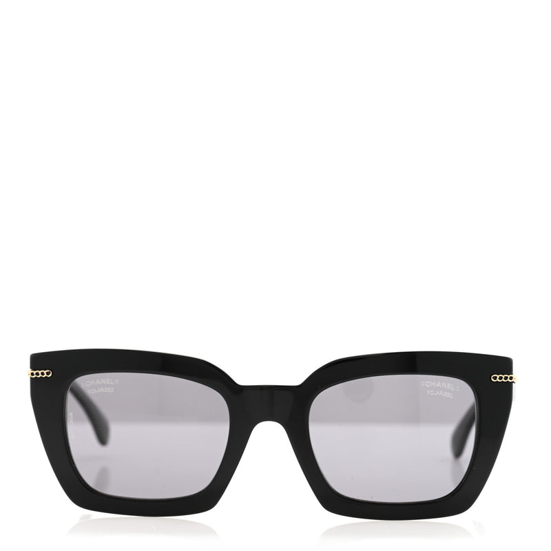  Chanel Acetate Square Sunglasses 5509-A Black