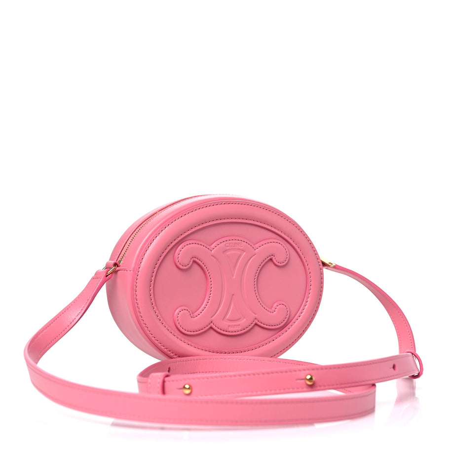 Celine Smooth Calfskin Cuir Triomphe Oval Purse Crossbody Lipstick Image 3