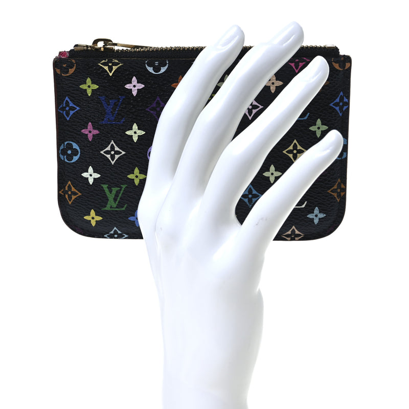  Louis Vuitton Monogram Multicolor Key Pouch Black Grenade