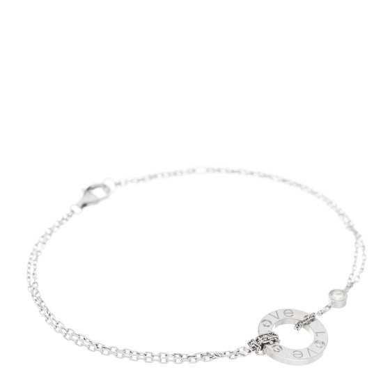  Cartier 18K White Gold Diamond LOVE Bracelet