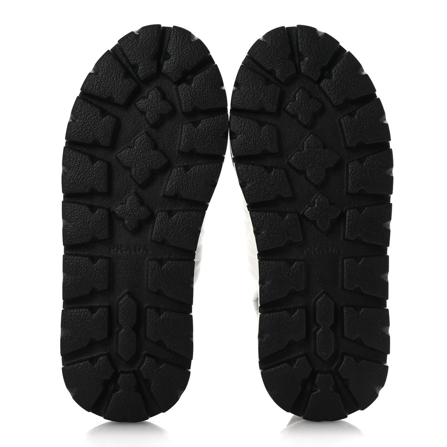 Prada Nylon Triangle Logo Padded Slingback Sandals 38 White Image 6