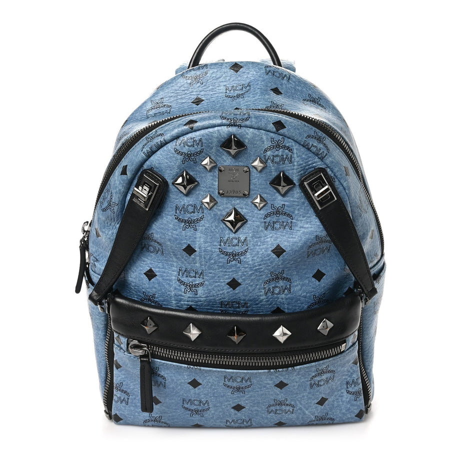 MCM MCM Visetos Studded Small Dual Stark Backpack Denim Image 1