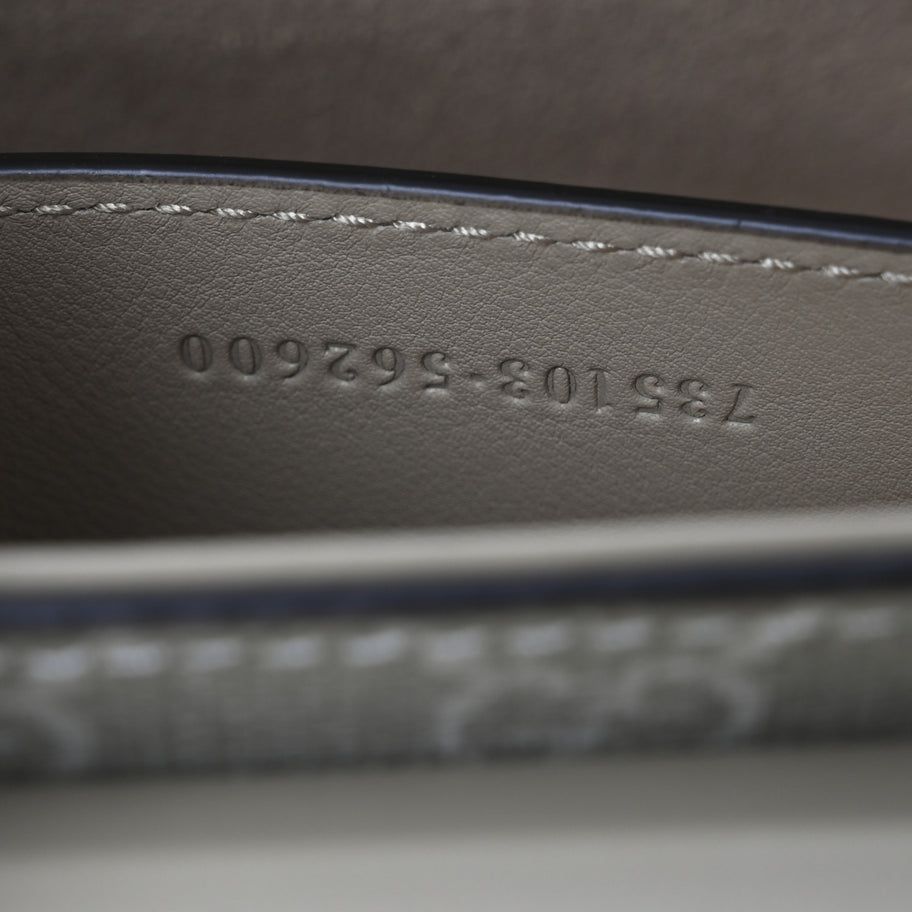 Gucci GG Supreme Monogram Calfskin Mini Padlock Shoulder Bag Beige Mystic White Oatmeal Image 7