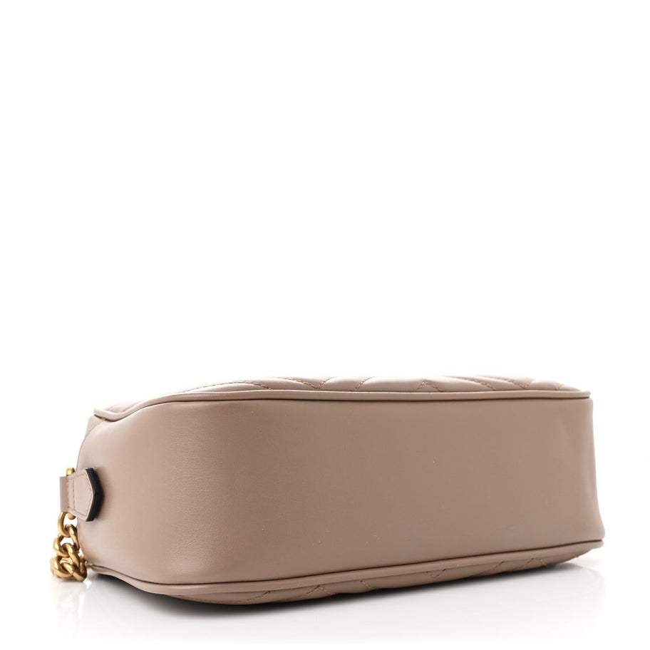 Gucci Calfskin Matelasse Small GG Marmont Chain Shoulder Bag Porcelain Rose Image 4