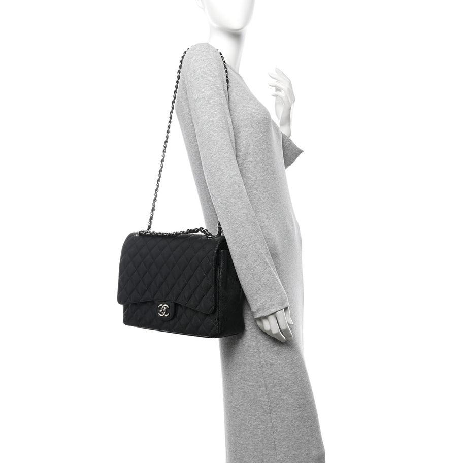 Chanel Caviar Quilted Maxi Double Flap Black Image 2