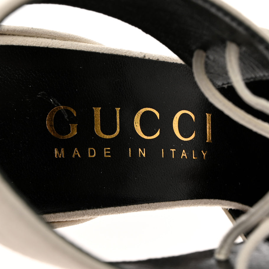 Gucci Soft Nappa Priscilla Ankle Cuff Pumps 40.5 White Image 6