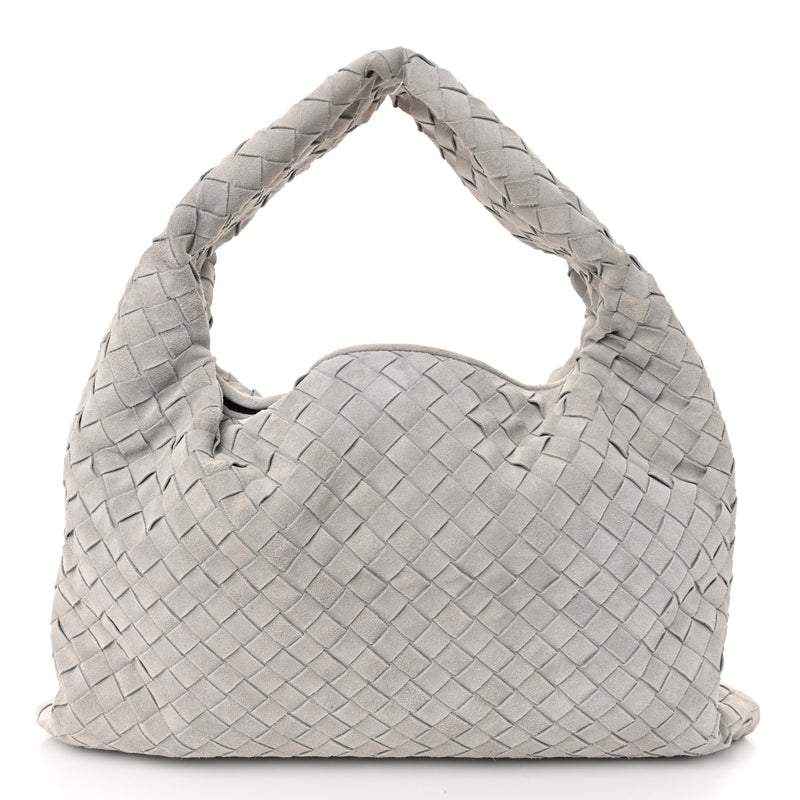  Bottega Veneta Suede Intrecciato Small Hop Sterling