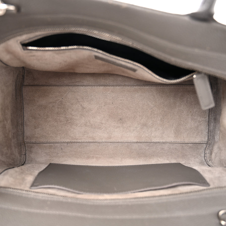 Saint Laurent Grained Calfskin Small Cabas Rive Gauche Fog Image 5