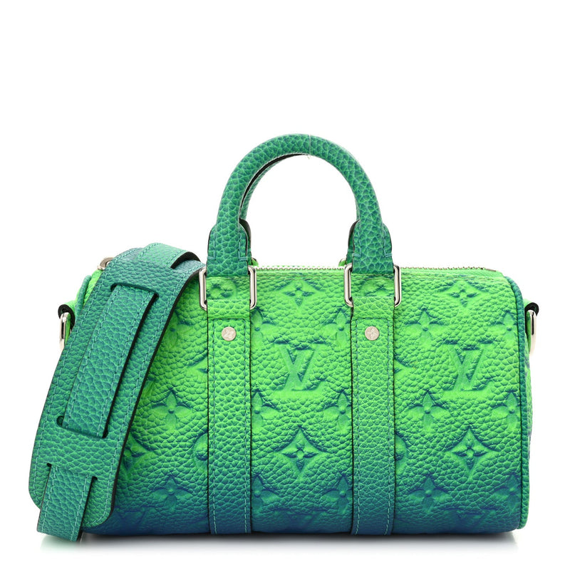  Louis Vuitton Taurillon Illusion Keepall XS Bleu Vert