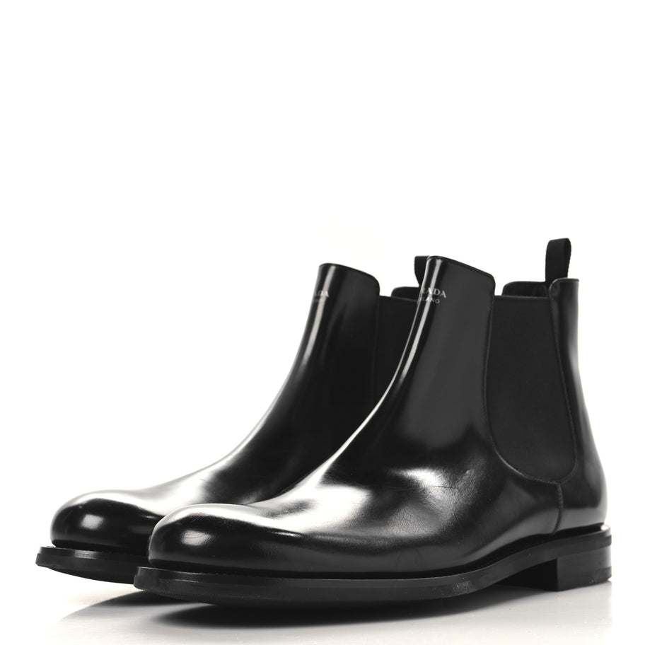 Prada Spazzolato Mens Chelsea Boots 12 Black Image 4