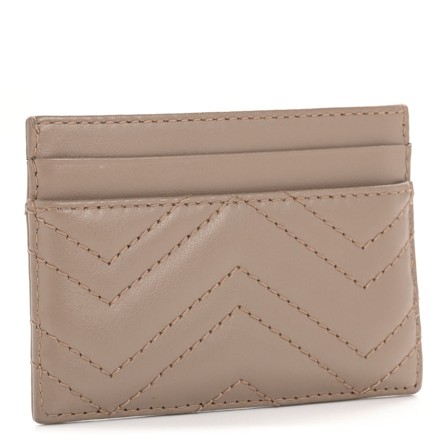 Gucci Calfskin Matelasse GG Marmont Card Holder Porcelain Rose Image 3