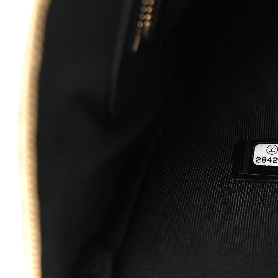 Chanel Caviar Studded Medium Deauville Pouch Black Image 7