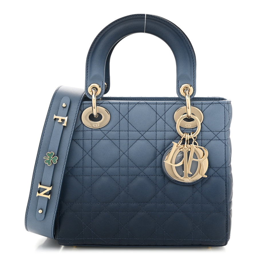 Christian Dior Lambskin Cannage Gradient Small My ABCDior Lady Dior Indigo Blue Image 1