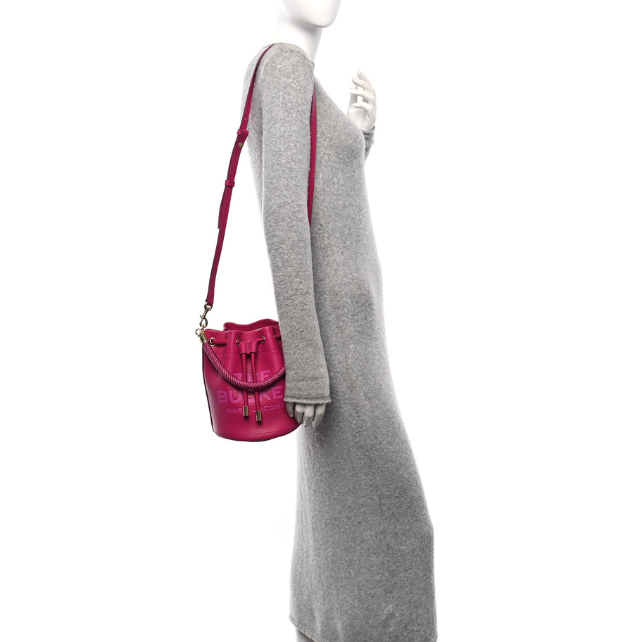 Marc Jacobs Grained Calfskin The Bucket Bag Lipstick Pink Image 2