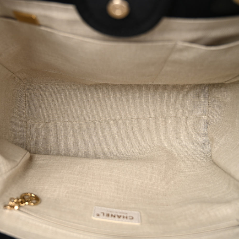 Chanel Mixed Fibers Small Deauville Tote Black Image 6