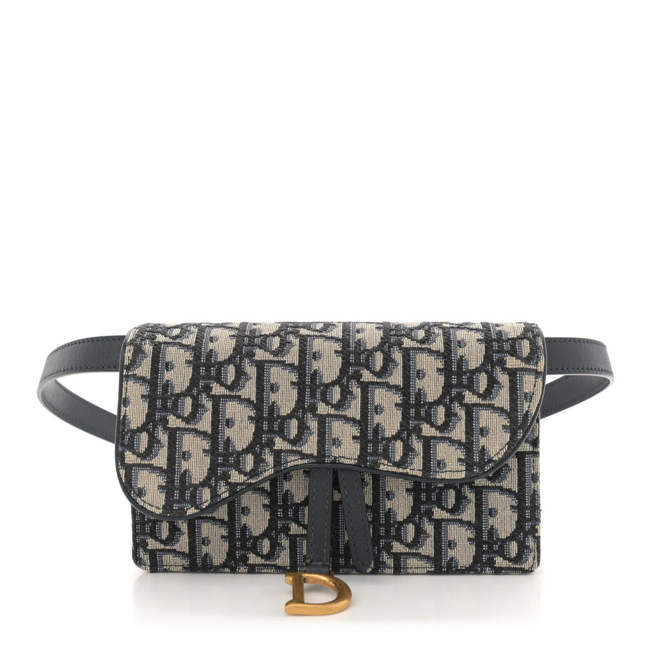 Christian Dior CHRISTIAN DIOR Oblique Saddle Belt Bag Blue Image 1