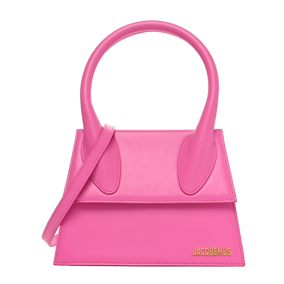 Jacquemus Smooth Calfskin Le Grand Chiquito Neon Pink Image 1