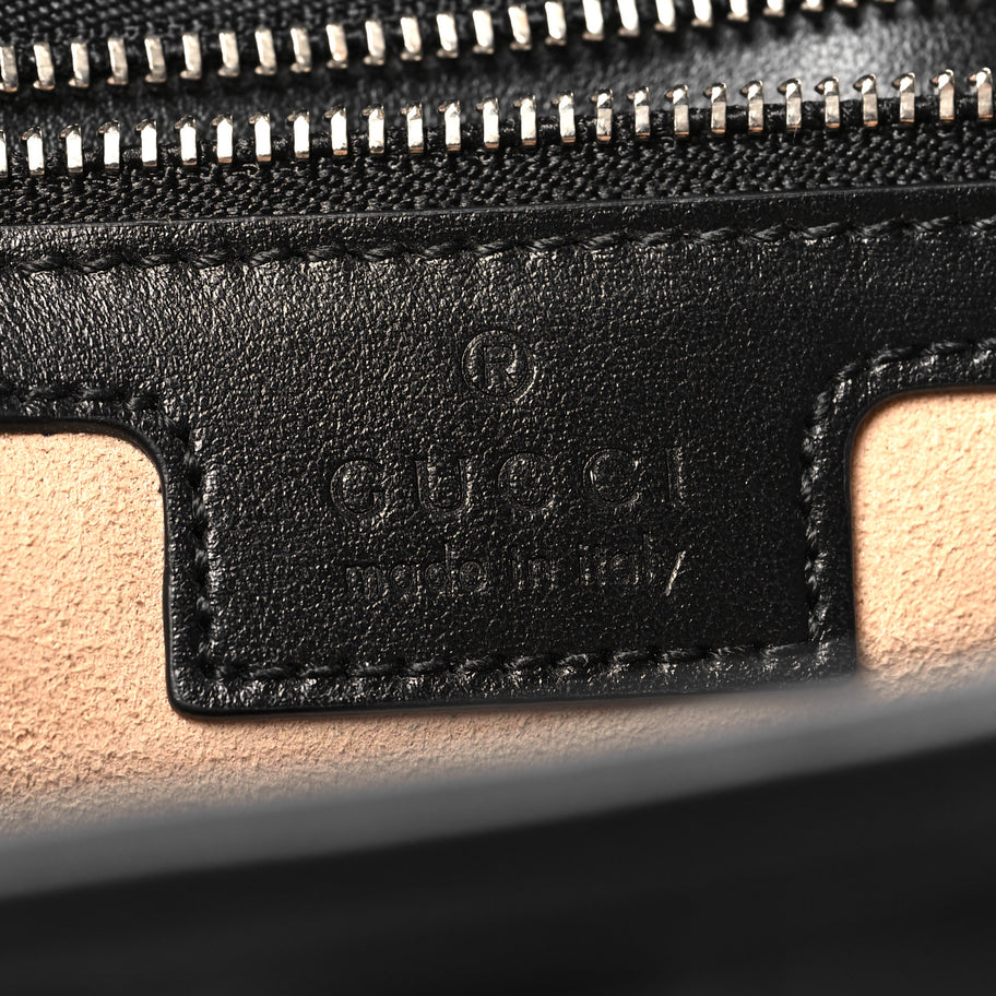 Gucci Calfskin Matelasse Aria Medium GG Marmont Shoulder Bag Black Image 6