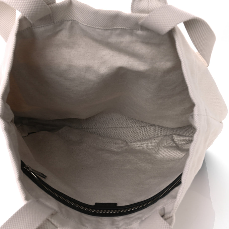 Gucci Canvas Logo Embossed Black Tote Beige Image 5