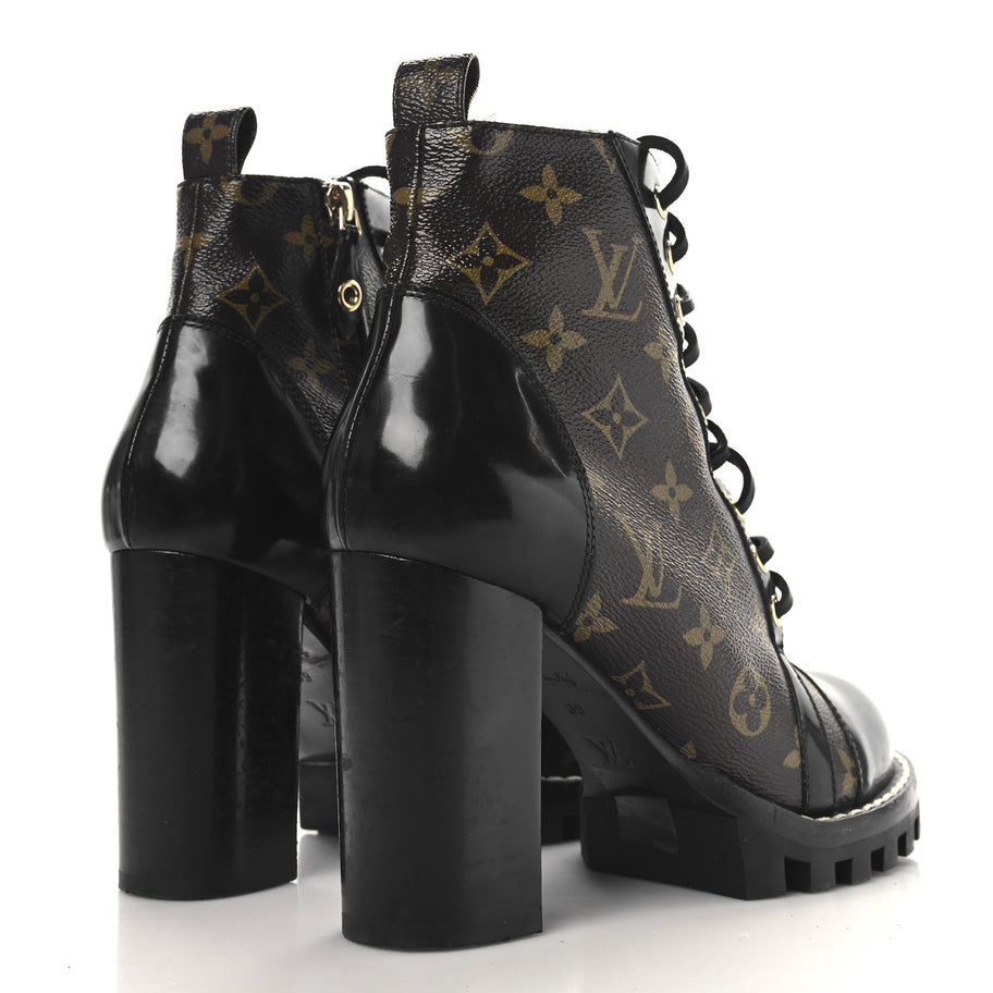 Louis Vuitton Patent Calfskin Monogram Star Trail Ankle Boots Black Image 5