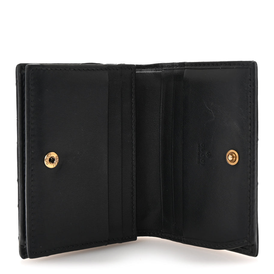 Gucci Calfskin Matelasse GG Marmont Card Case Wallet Black Image 5