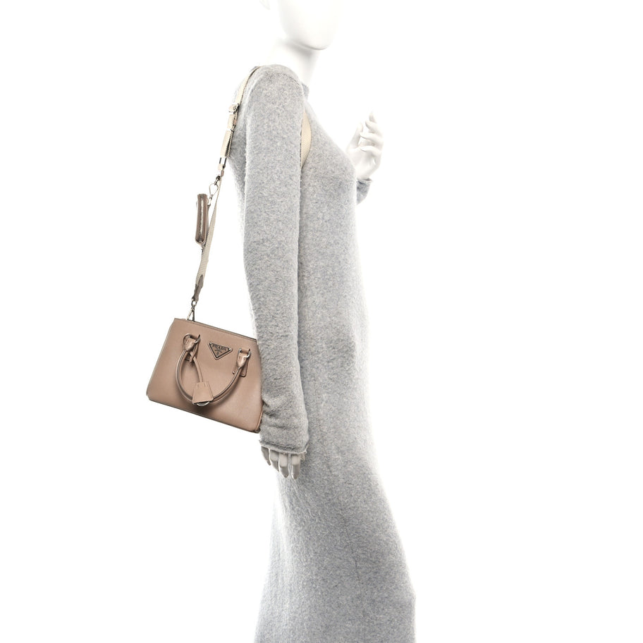 Prada Saffiano Lux Micro Galleria Shoulder Bag Cammeo Image 2