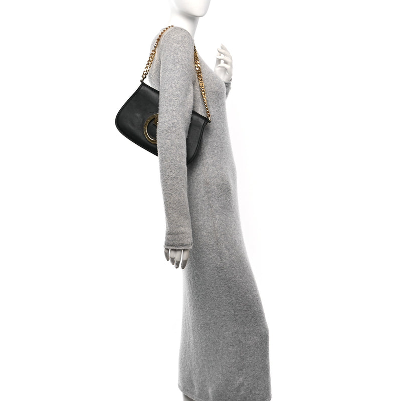  Gucci Roxy Calfskin Blondie Chain Shoulder Flap Bag Black